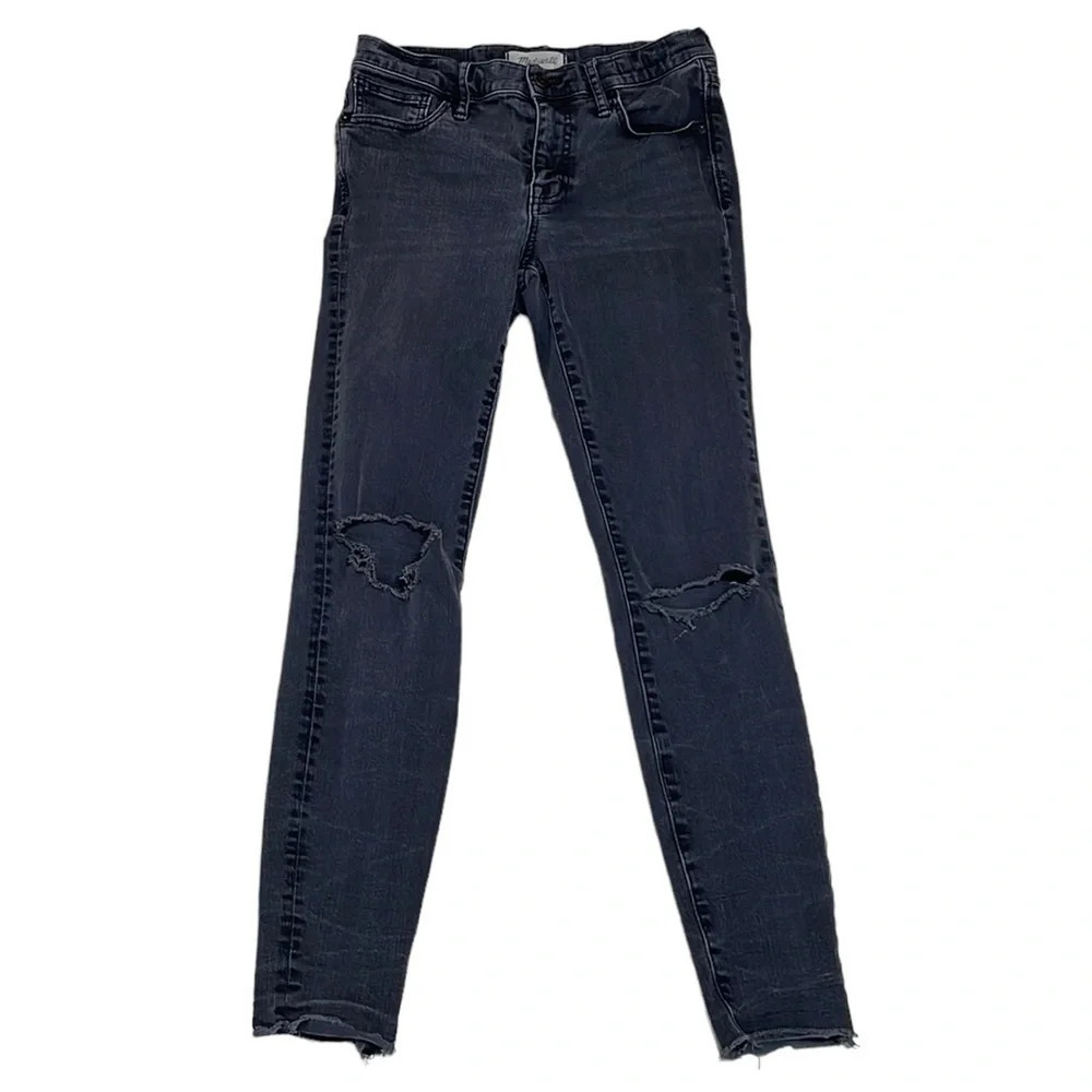 MADEWELL Jeans Skinny Gray Denim High Rise Distressed Size 26